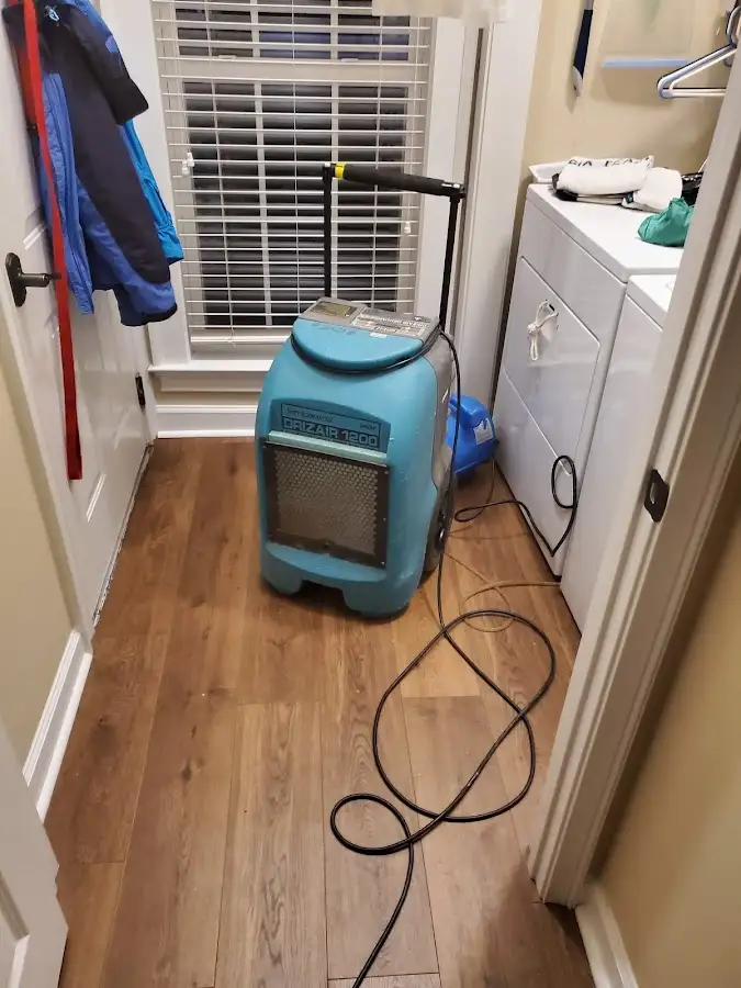 Commercial dehumidifier deployed for Flood Damage Cleanup in Easton